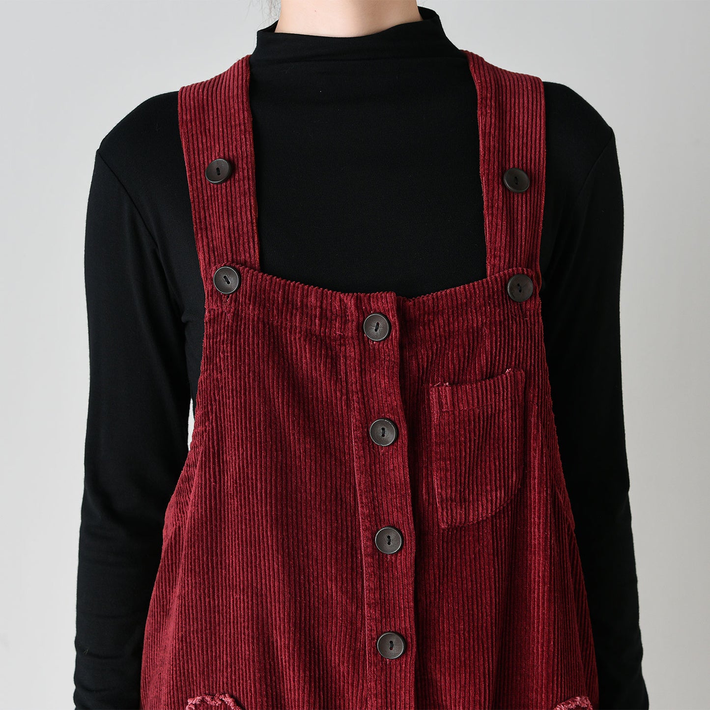 Vintage-Style Corduroy Jumpsuit for Women C4694