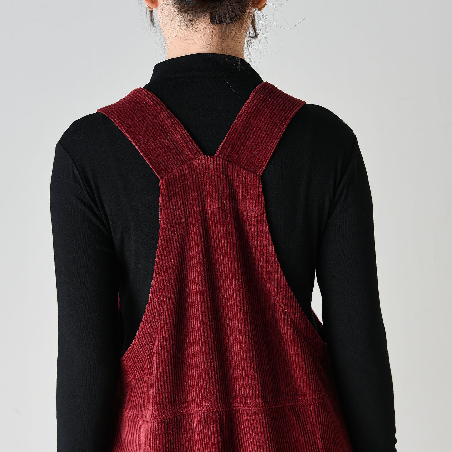 Vintage-Style Corduroy Jumpsuit for Women C4694