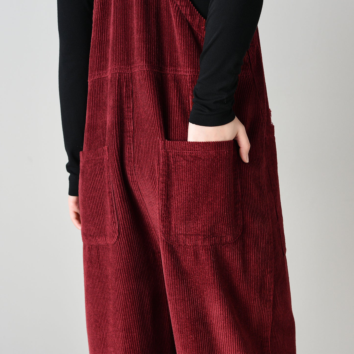 Vintage-Style Corduroy Jumpsuit for Women C4694
