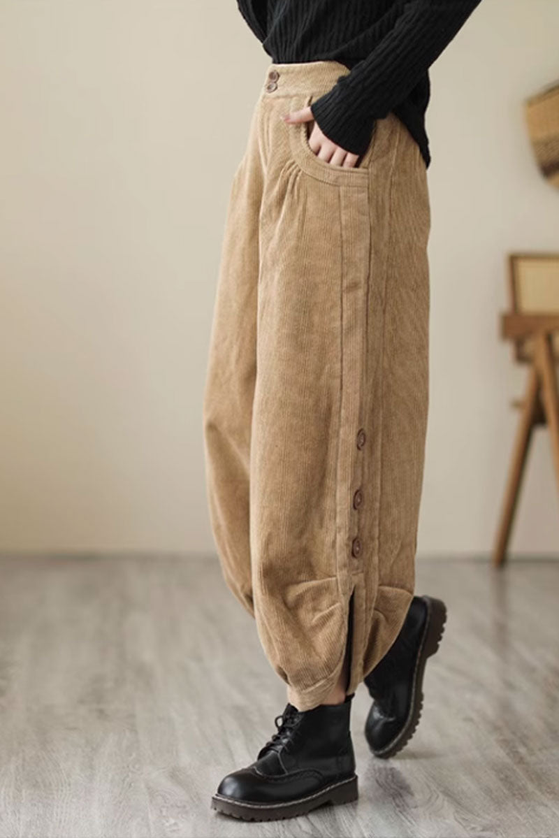 wide leg winter corduroy pants C3800