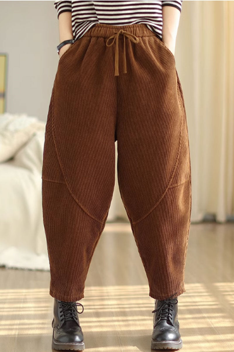 Winter casual corduroy loose fitting pants C3819