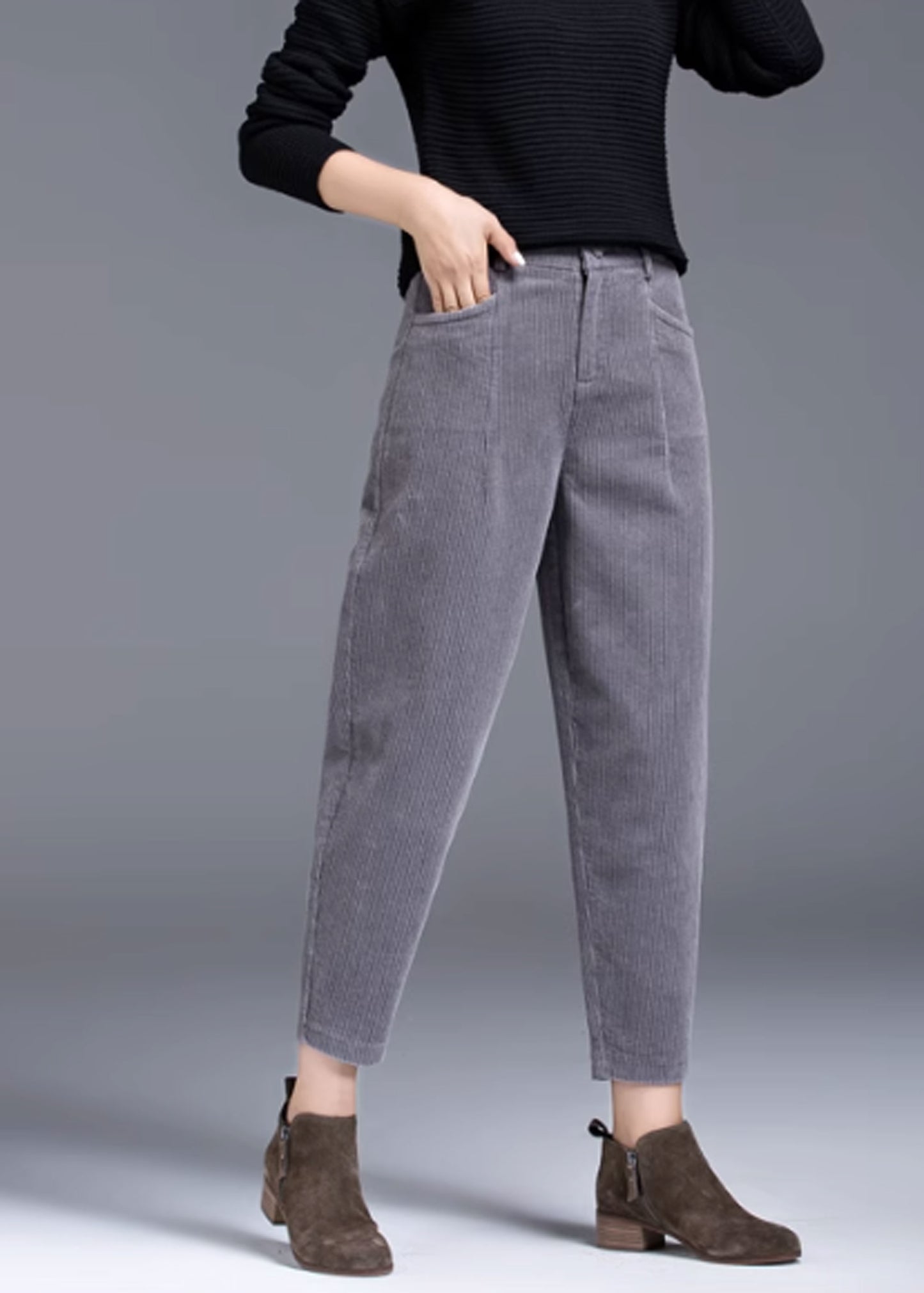 Slacks Corduroy Pants, Black Corduroy Pants C3513