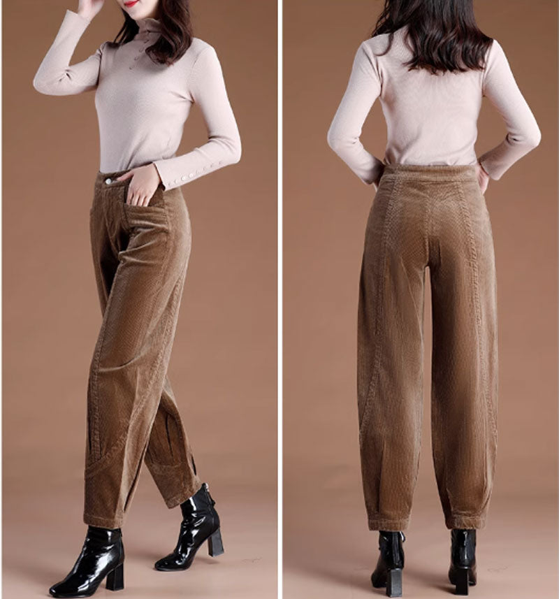 winter corduroy long pants women C3791