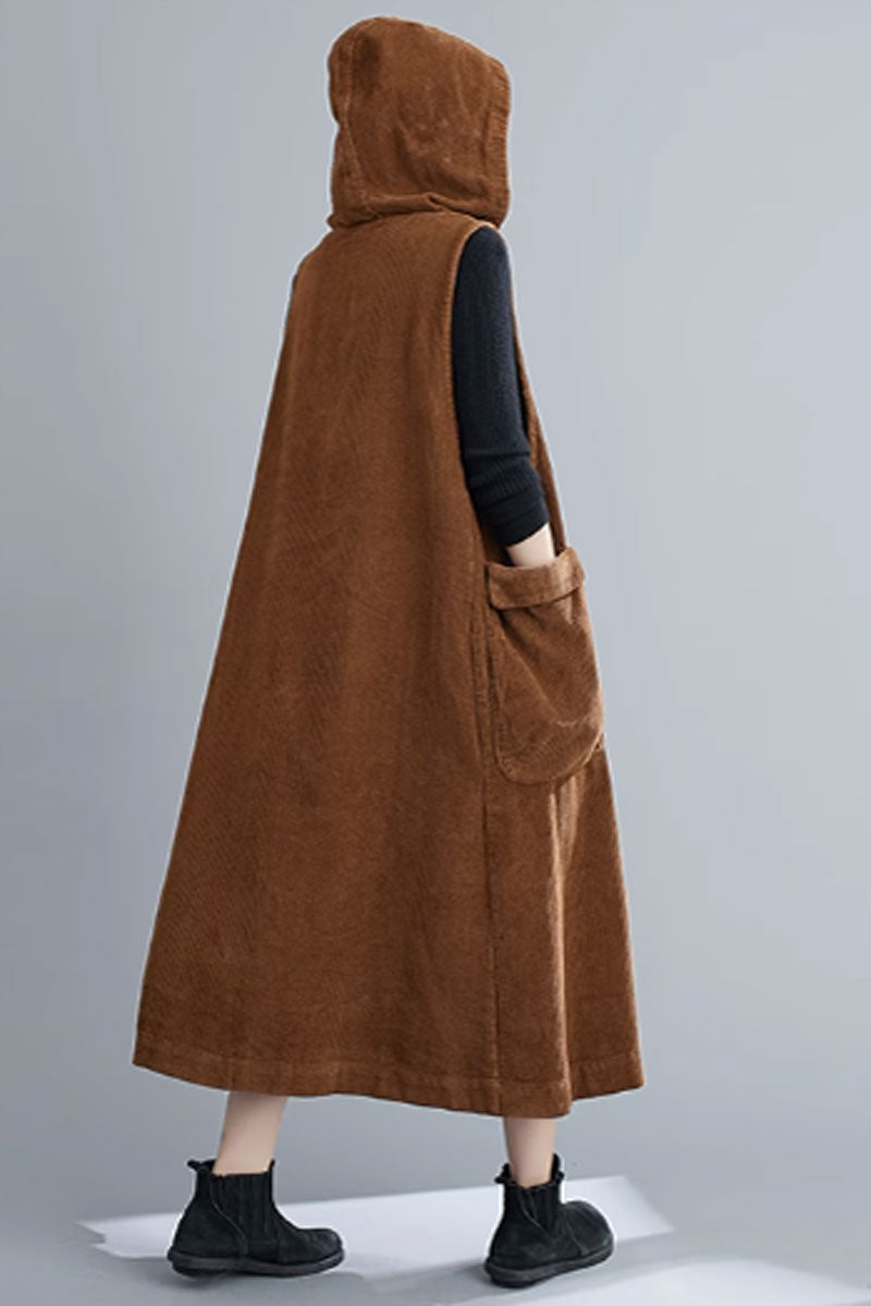 Loose fitting corduroy dress for women C3821