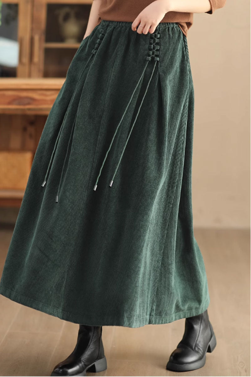 maxi corduroy skirt with pockets C3900