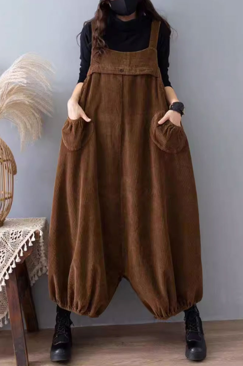 Plus size winter Casual Jumpsuit, Baggy Overalls C3803