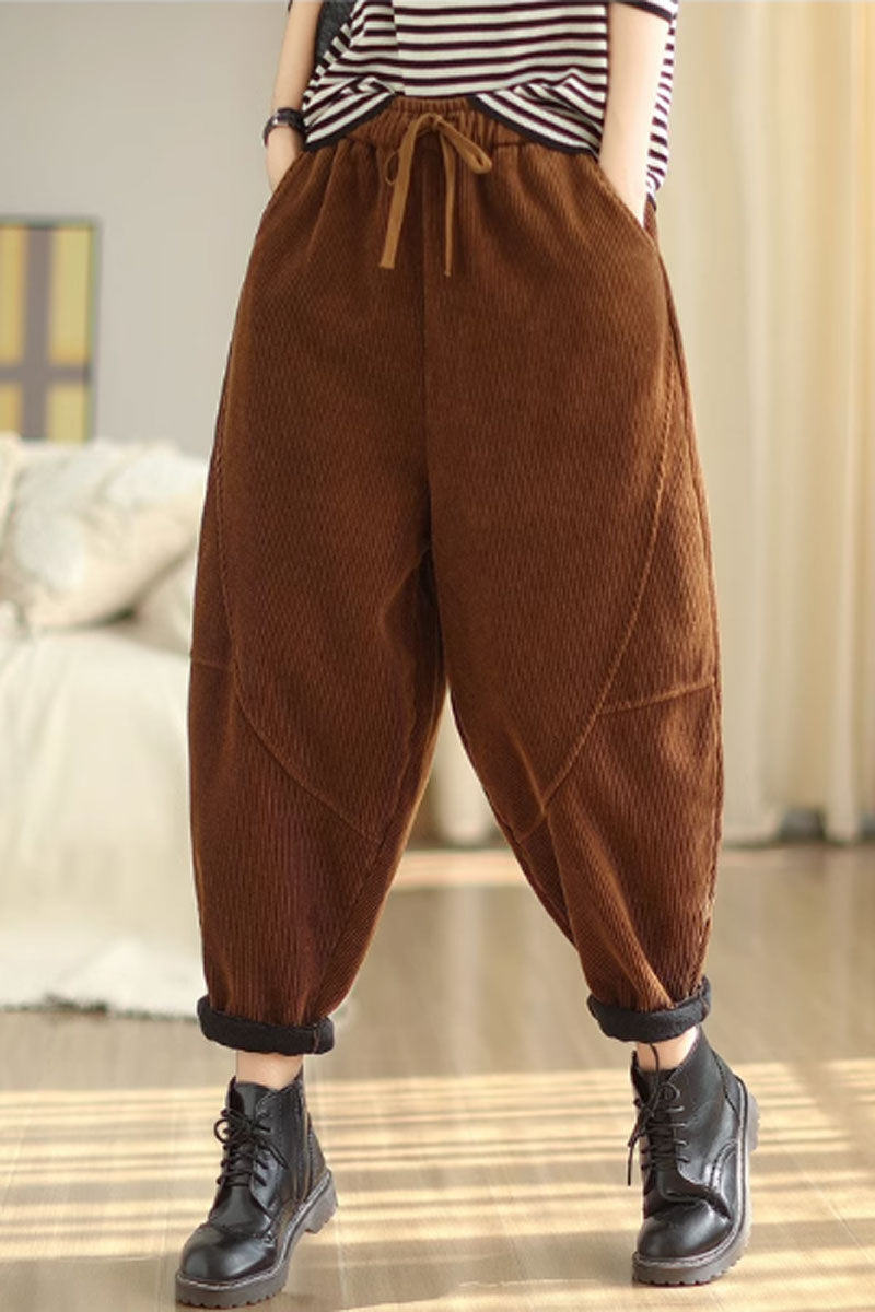Winter casual corduroy loose fitting pants C3819