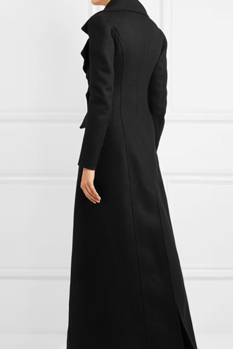 long double breasted winter wool coat women c3745