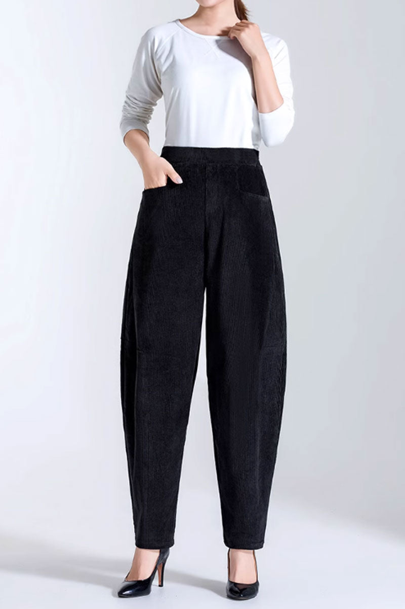 loose fitting winter corduroy pants women C3790