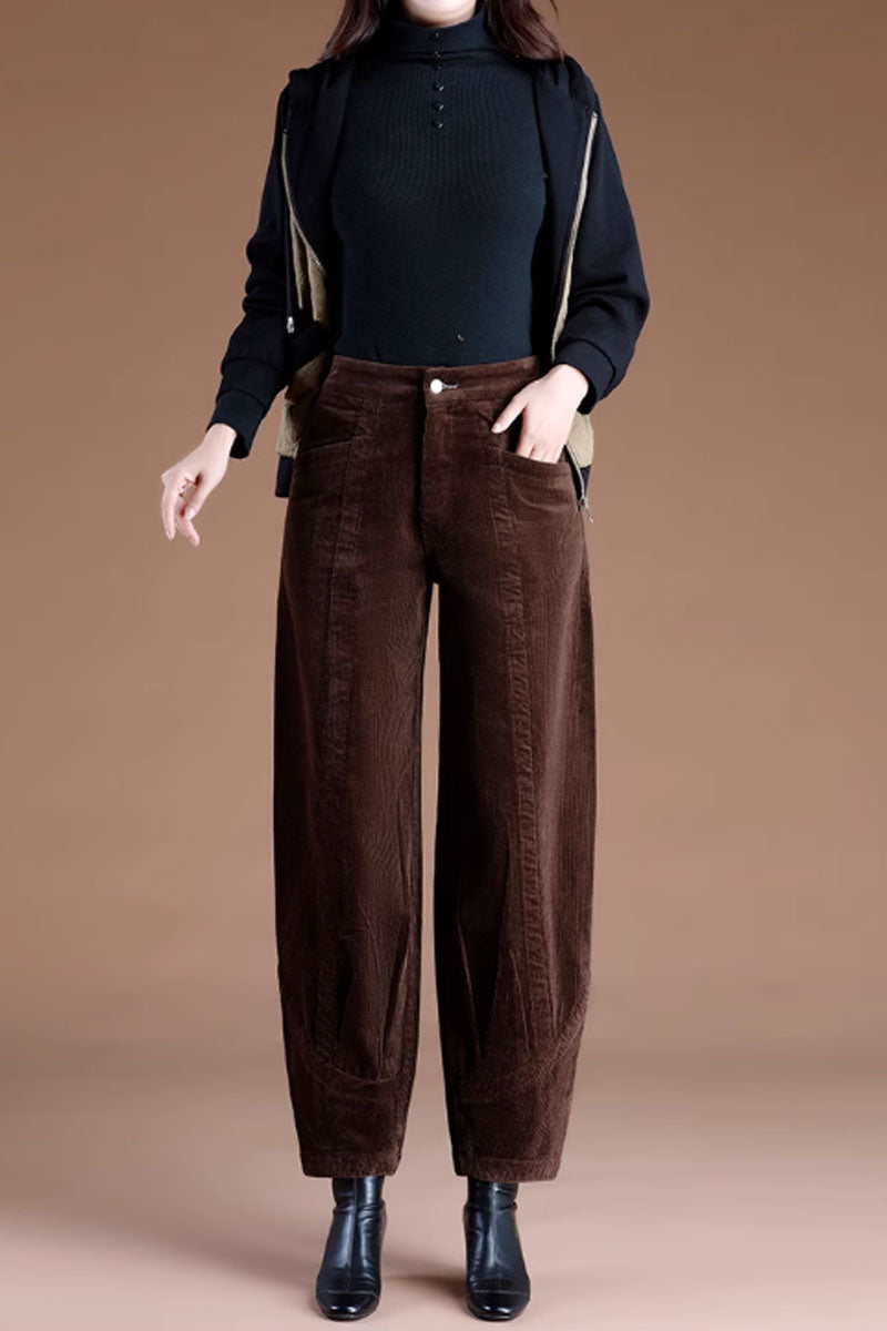 winter corduroy long pants women C3791