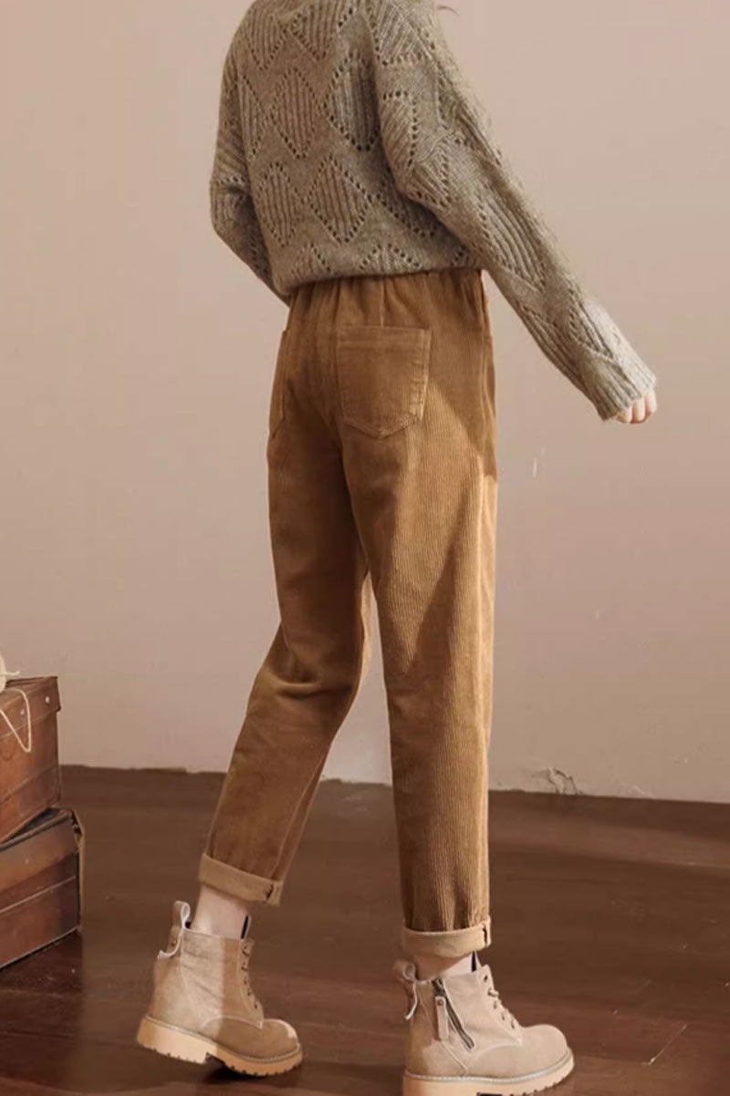 casual winter corduroy long pants women C3793