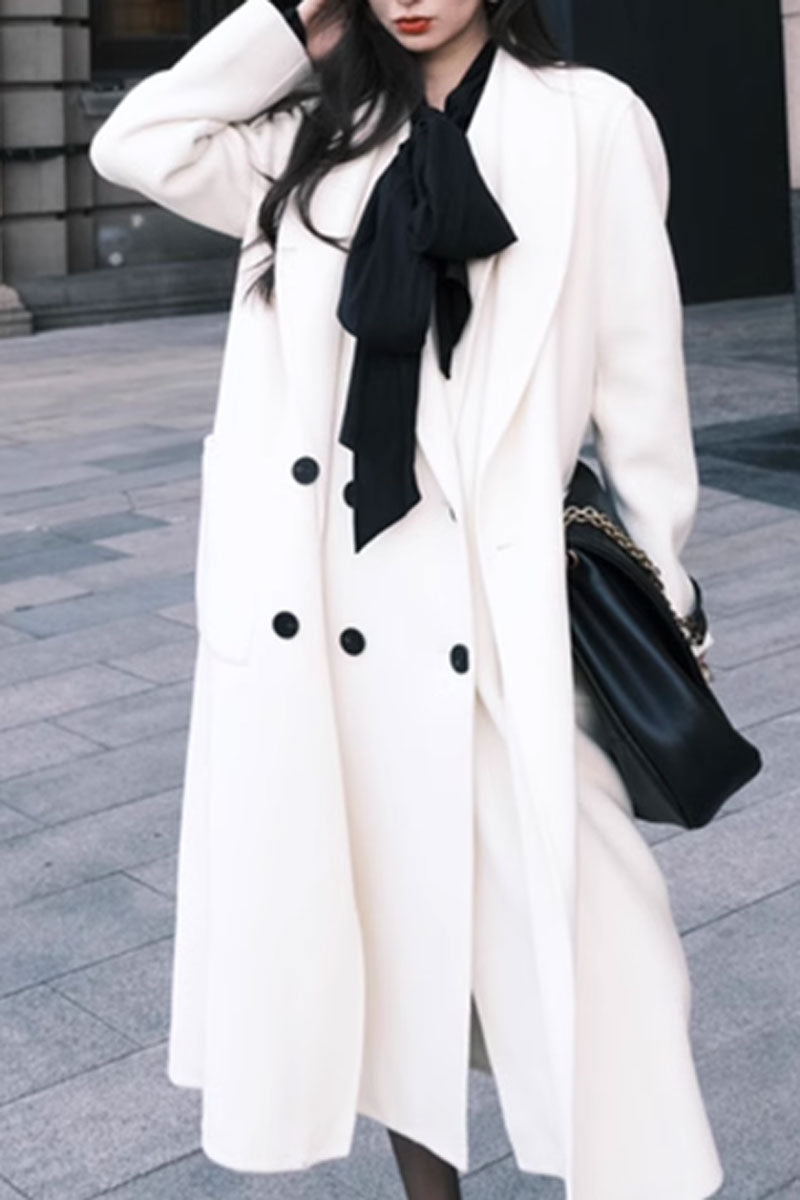 two layers womens winter wool coat C3836