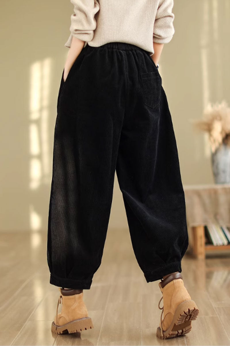 loose fitting corduroy pants for women C3815