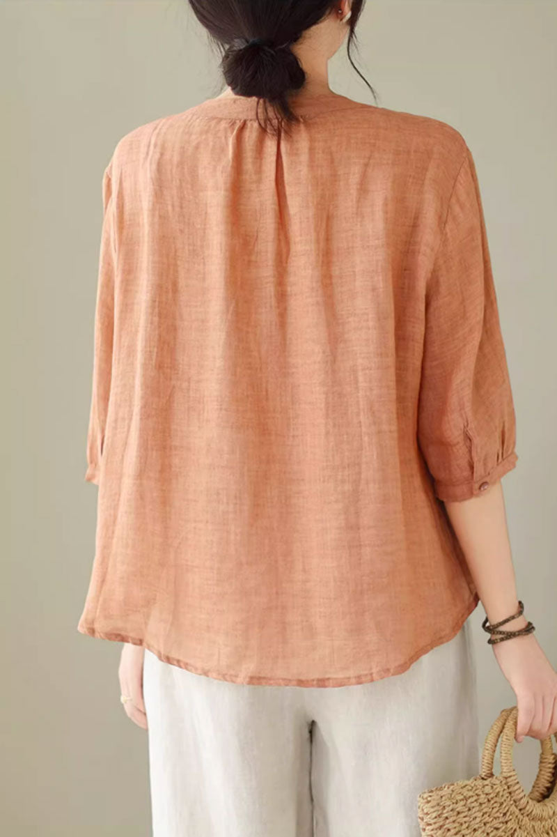 loose fitting womens summer linen blouse  C3866