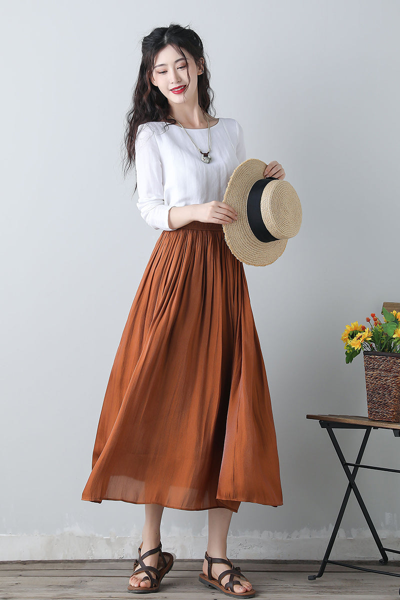 Women's Summer Elastic Waist Skirt C3461