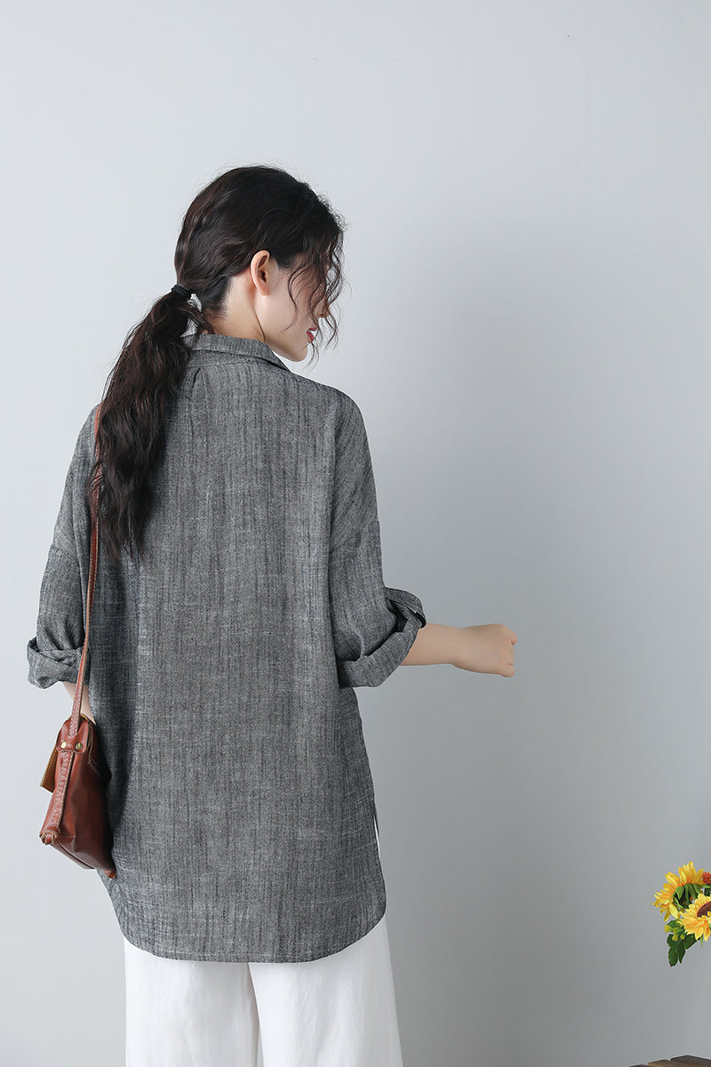 Spring Summer Linen Tops C4851