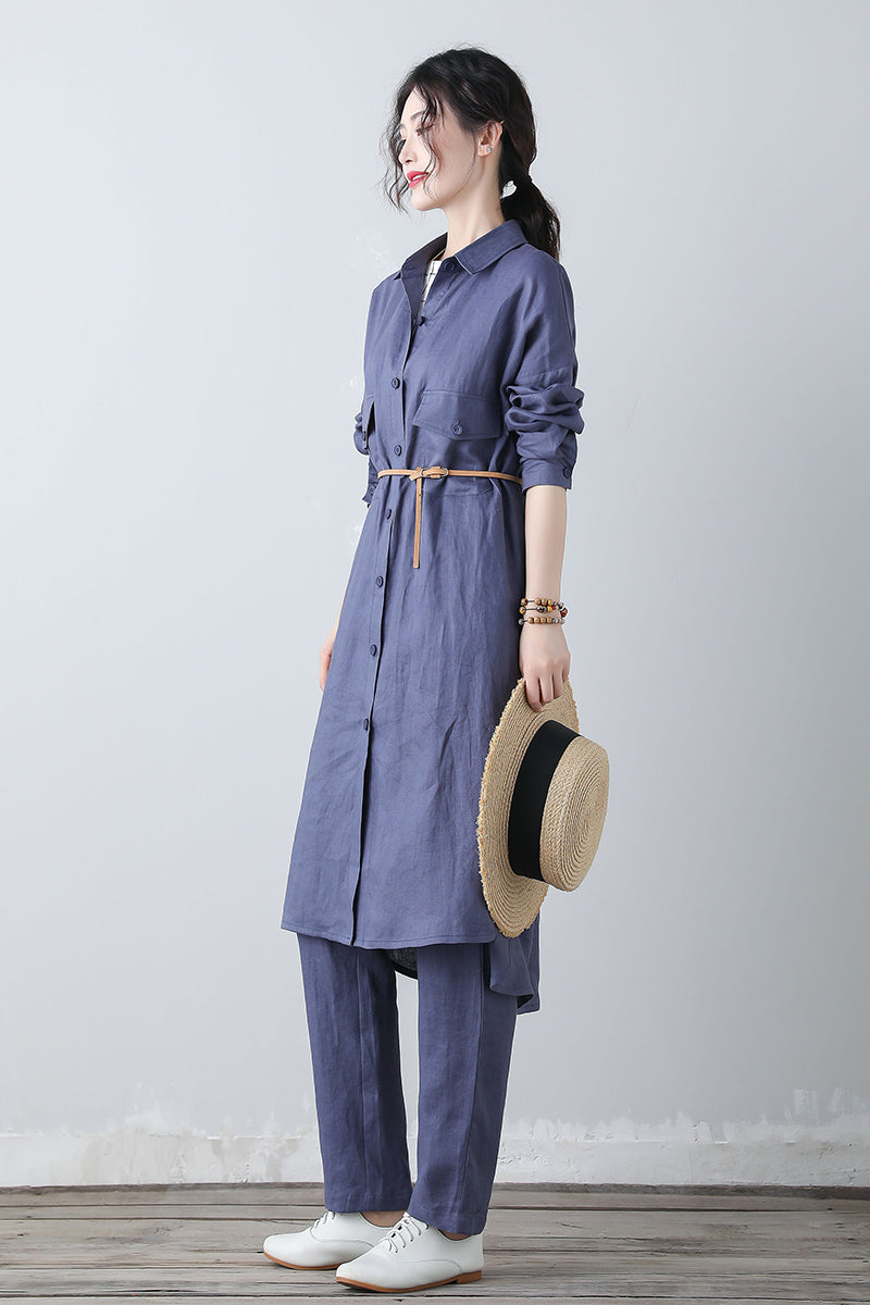 Long sleeves shirt dress C3452