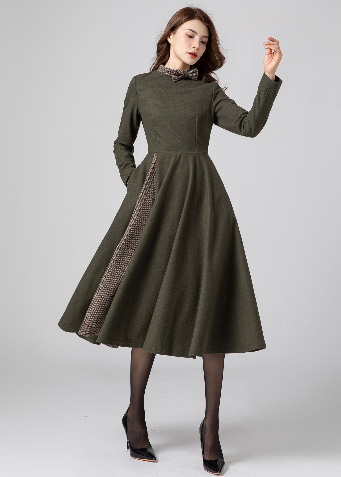 Midi Wedding Elegant Warm Winter Dresses C3580