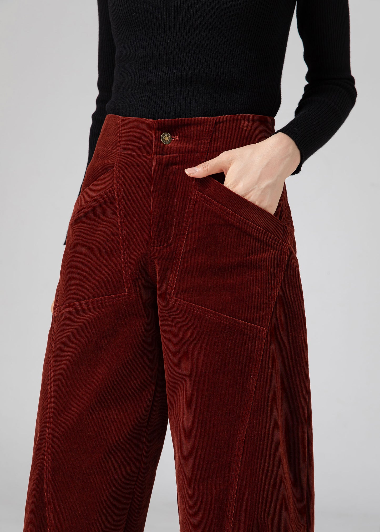 Corduroy Womens Casual Harem Pants C4312