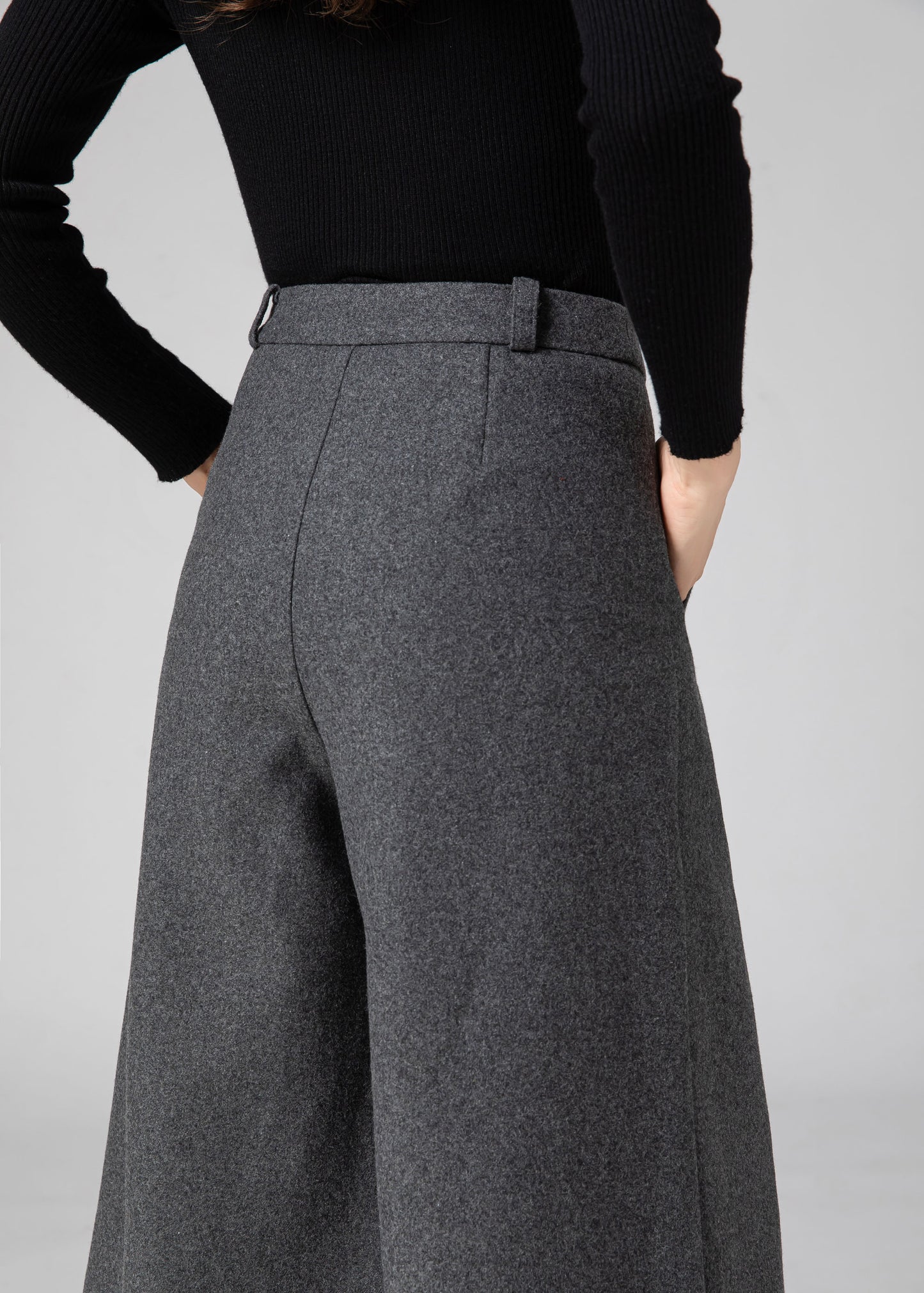 Palazzo Wool Pants Women, Wide Leg Pants C3587