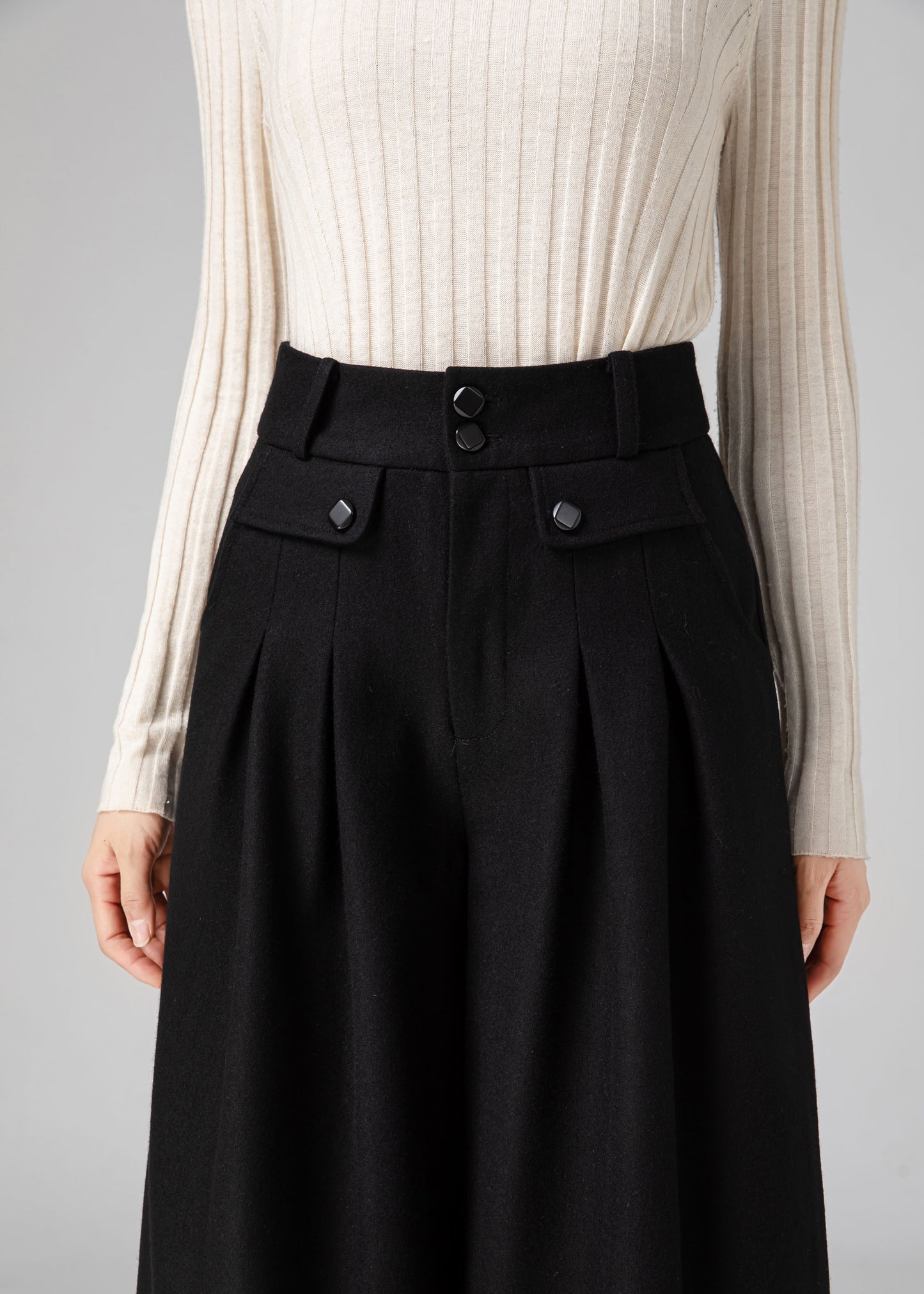 Wide Leg Wool Pants Women, Palazzo Pants C3590