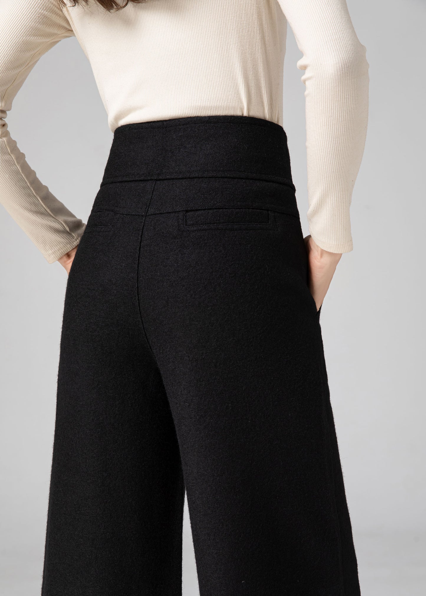 Palazzo Pants Women, Womens Pants, Wide Leg Wool Pants C3591