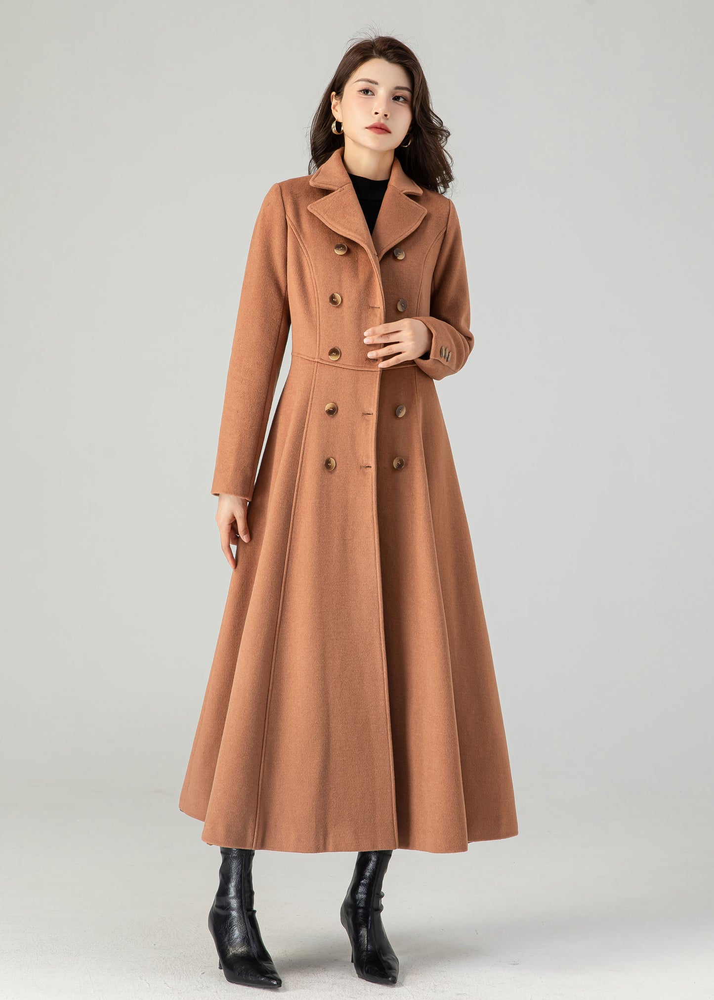 double breasted winter wool coat for women C3620