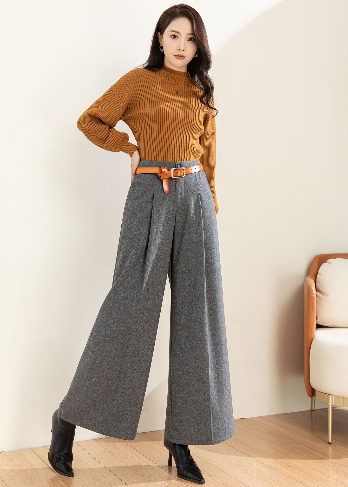 Wide Leg Wool Pants Women C3595- Size XS us2 #CK2301208