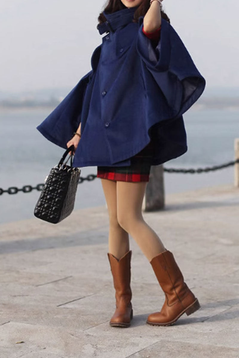 Plus size winter wool cape women C3673