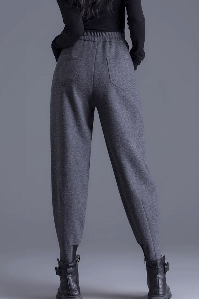 womens winter wool pants with loose fitting legs C3435