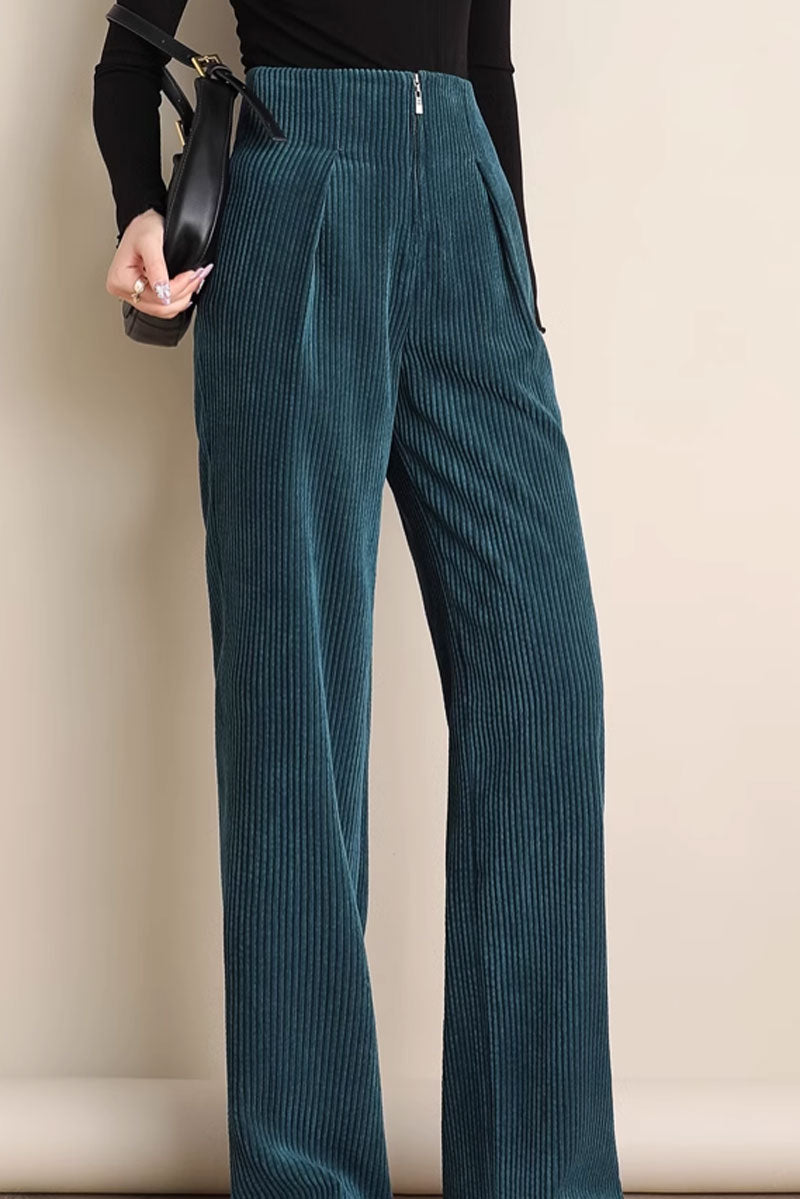 wide leg long palazzo corduroy pants women C3795