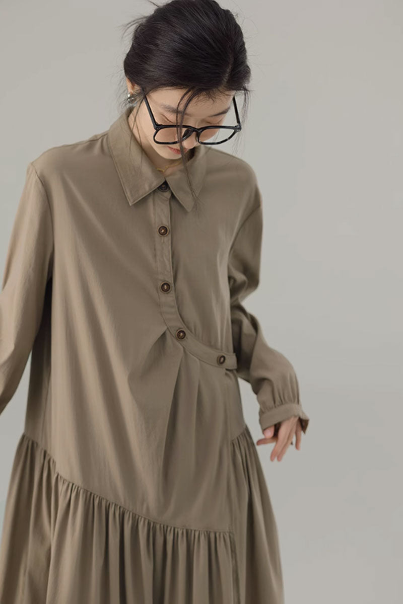 Long sleeves irregular dress for women C3497