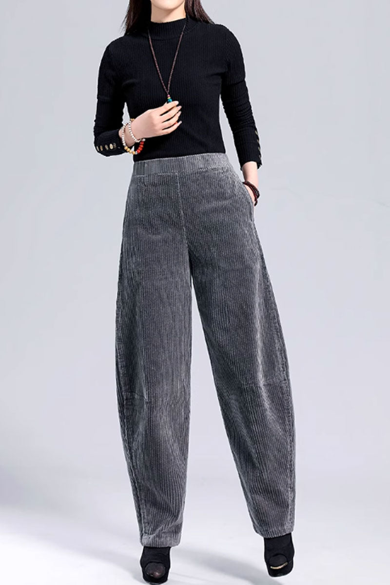 loose fitting winter corduroy pants women C3789