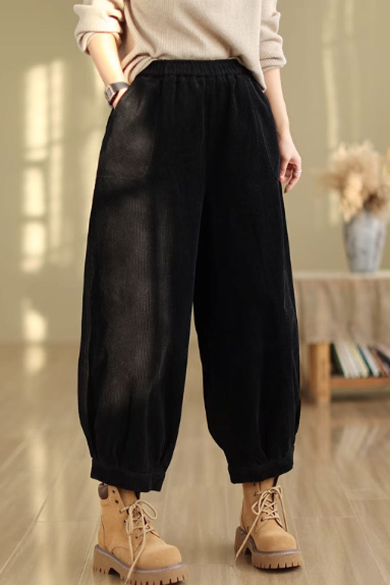 loose fitting corduroy pants for women C3815