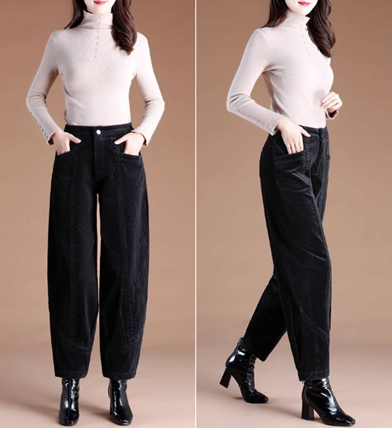 winter corduroy long pants women C3791