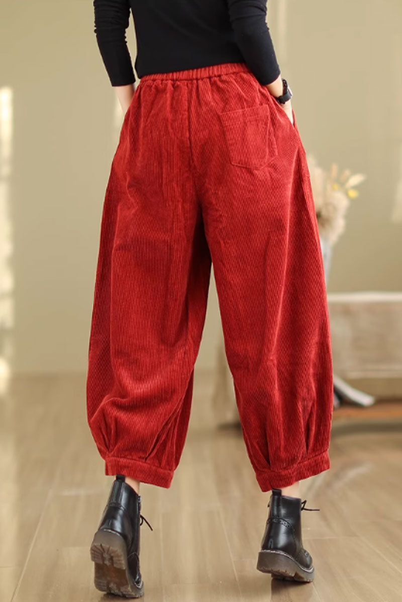 loose fitting corduroy pants for women C3815