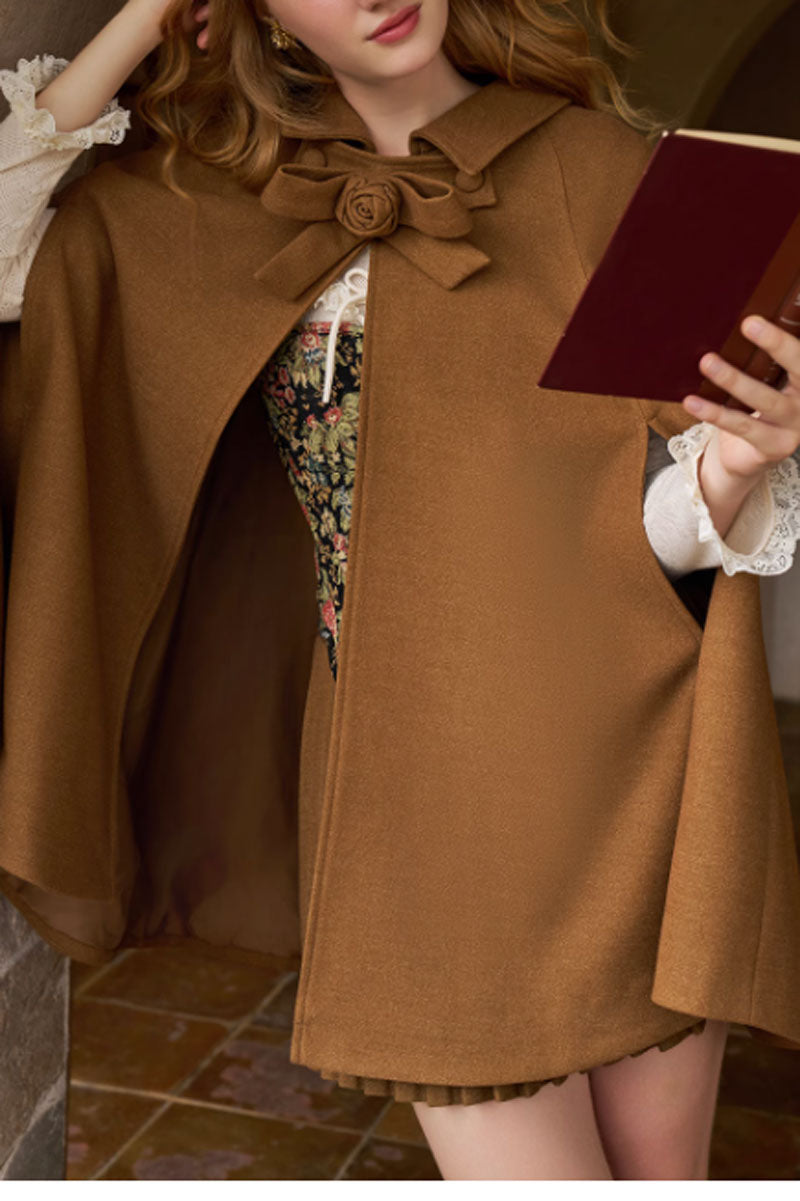 vintage winter wool cape coat women C3672