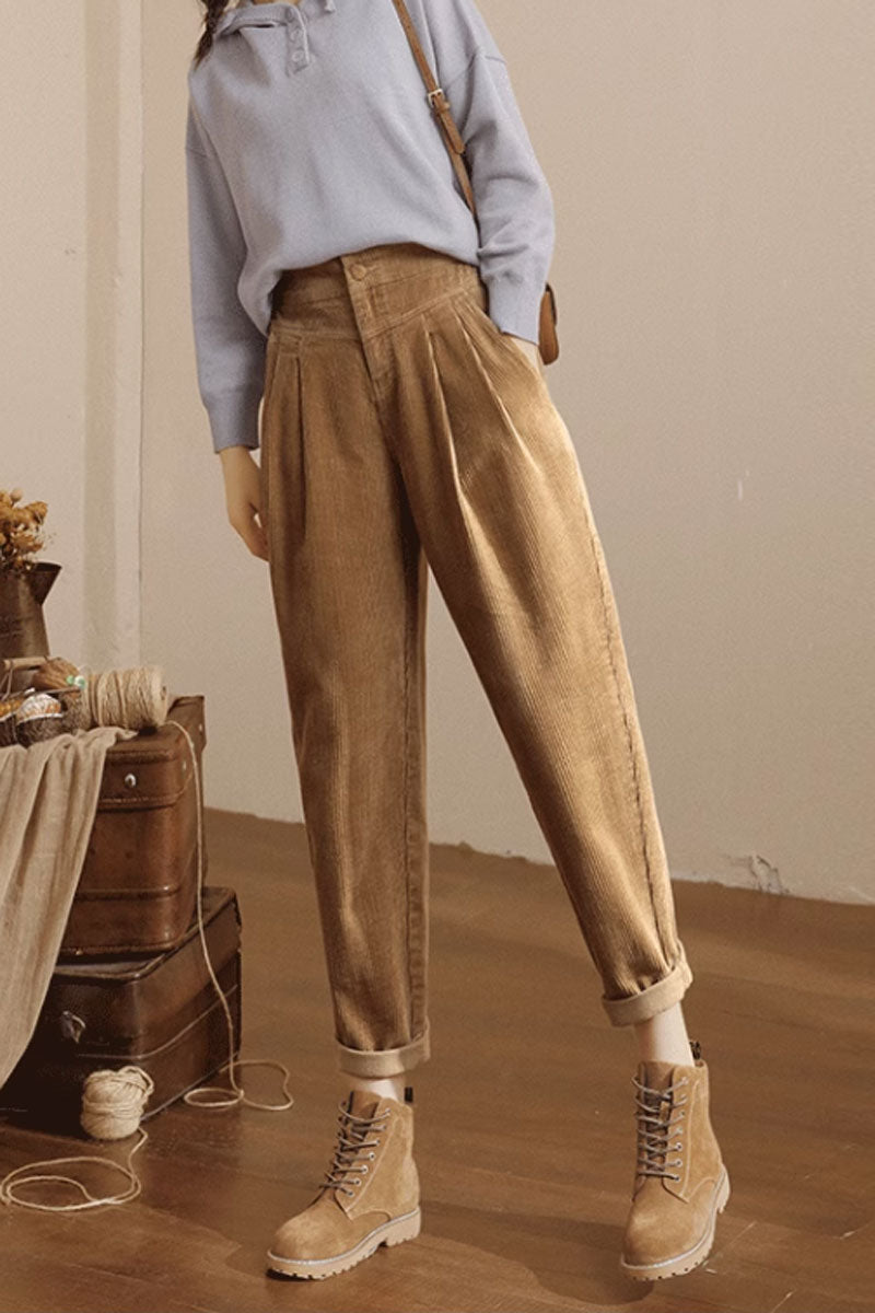 winter corduroy long pants women C3792