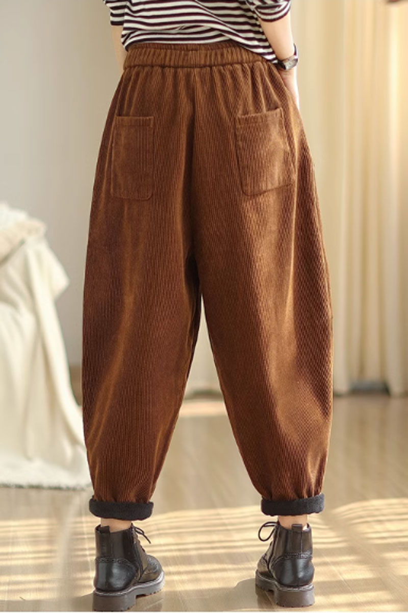Winter casual corduroy loose fitting pants C3819
