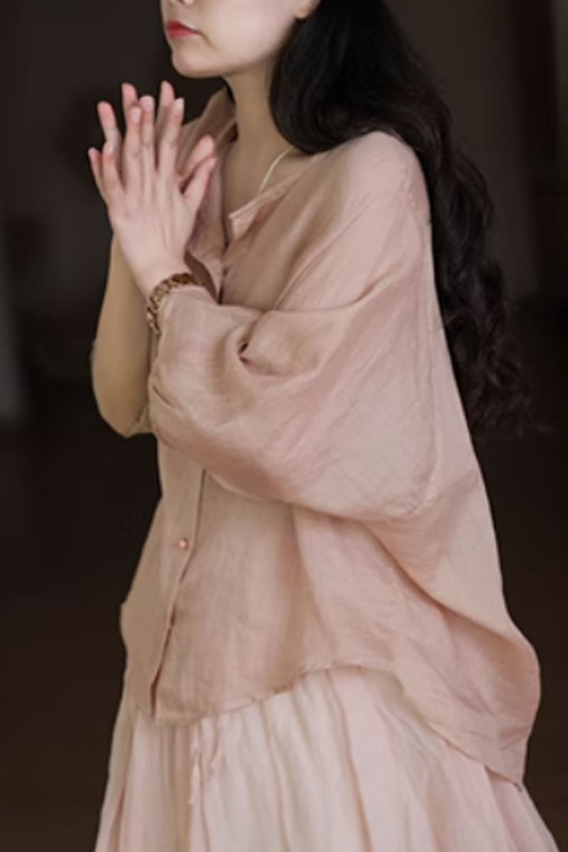 womens casual summer linen top C3852