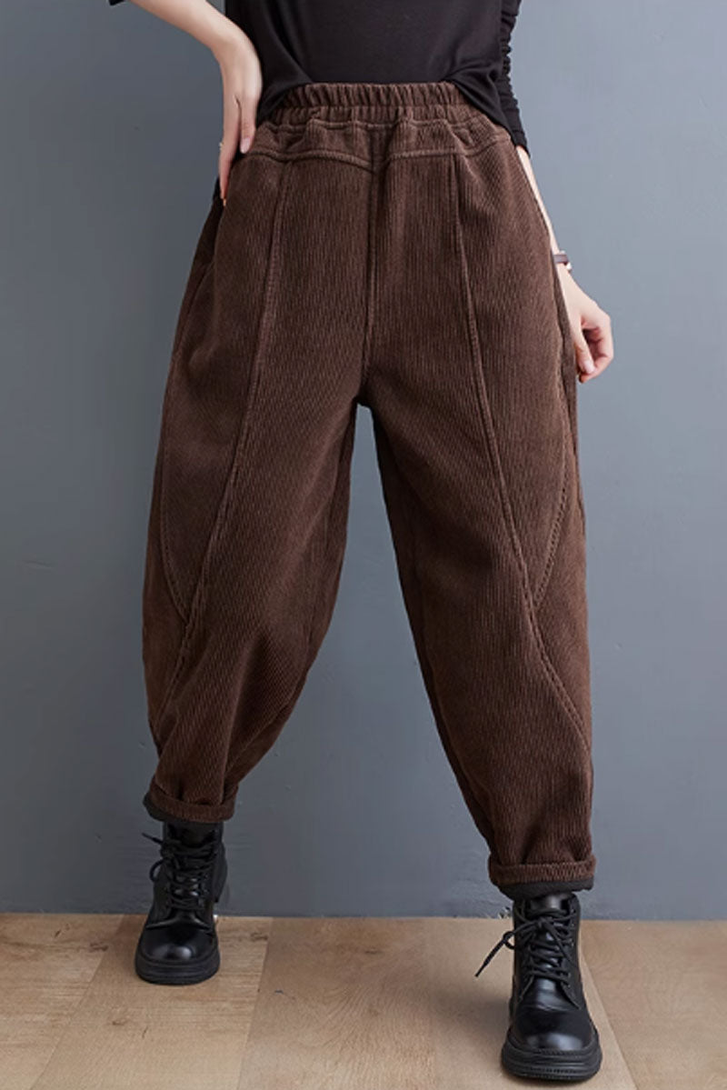 Plus size corduroy pants for women C3817