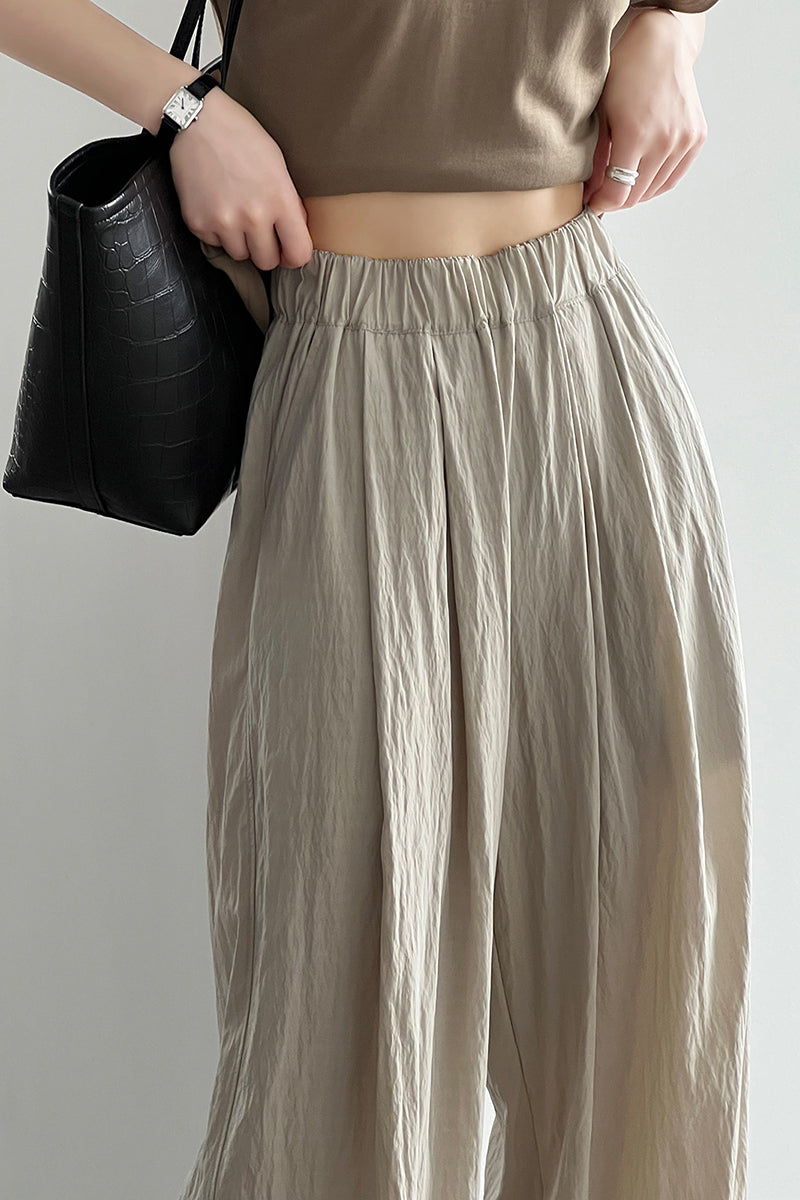 Lazy and loose fitting wide leg pants C3344