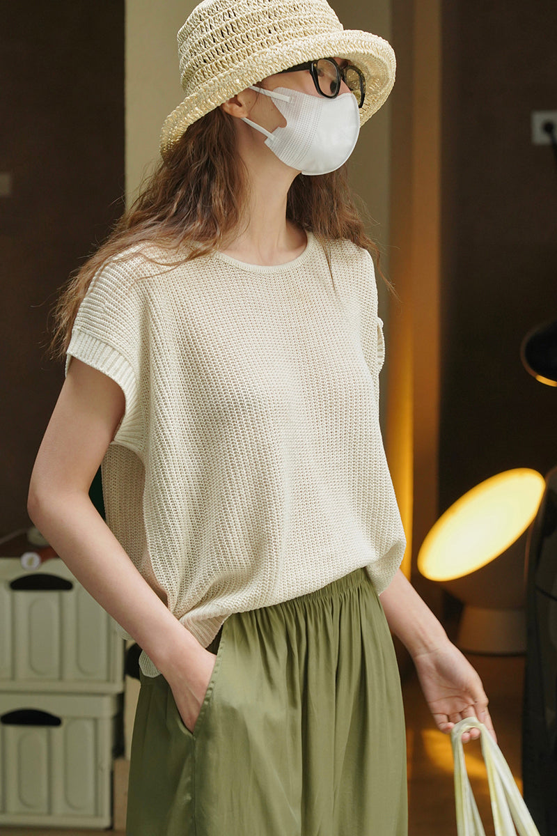 Summer loose casual knit vest C3364