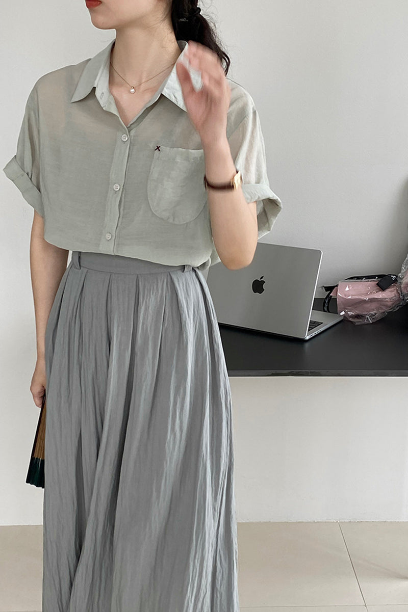 High waisted large swing skirt C3392