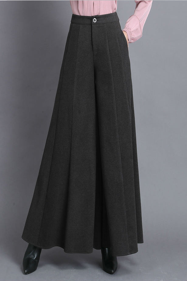 Copy of Long Wide Leg Wool Pants C3045,Size S #CK2300025