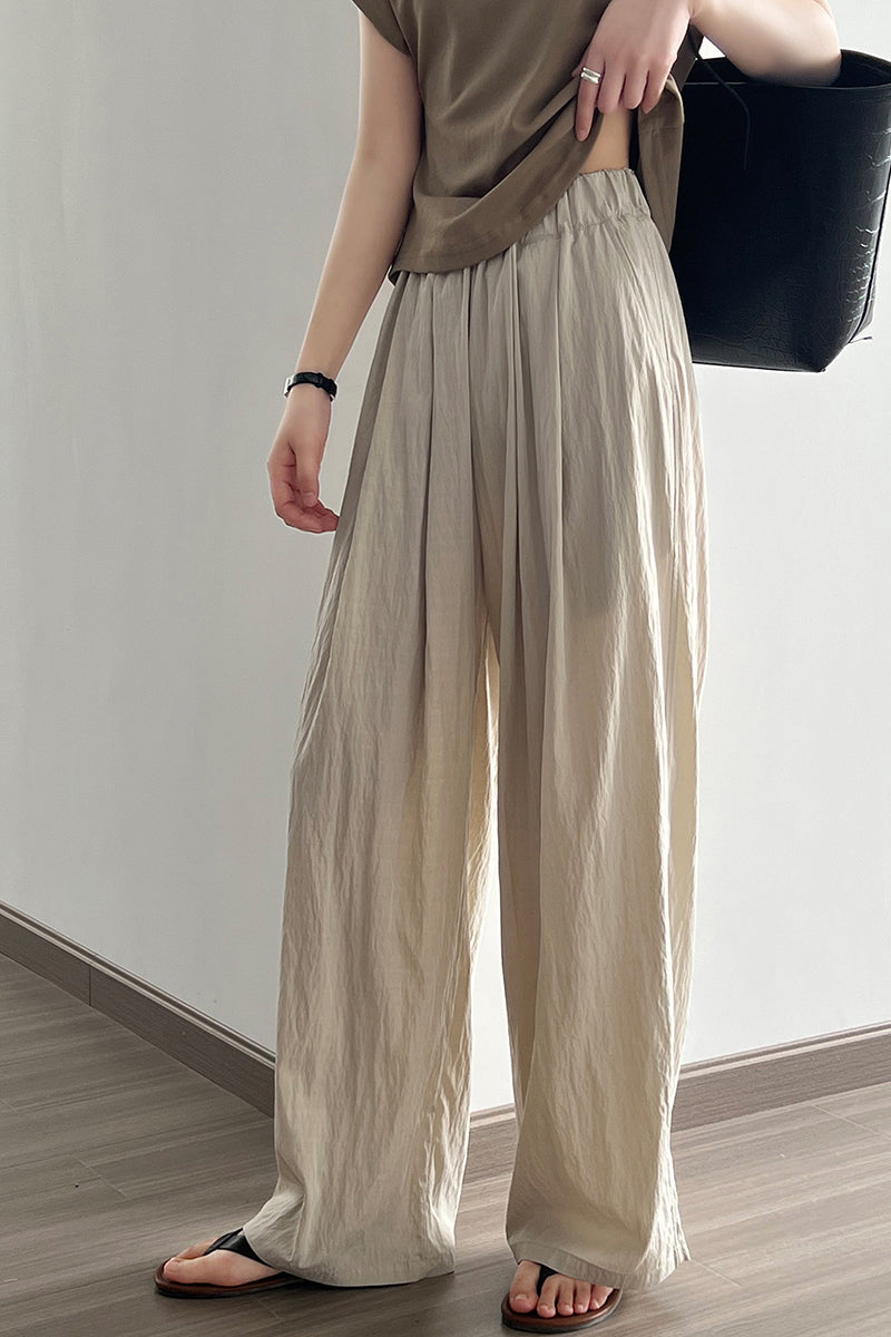 Lazy and loose fitting wide leg pants C3344