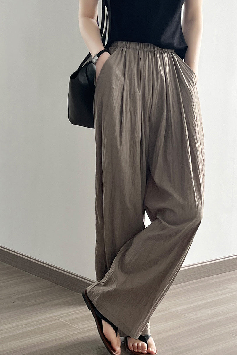 Lazy and loose fitting wide leg pants C3344