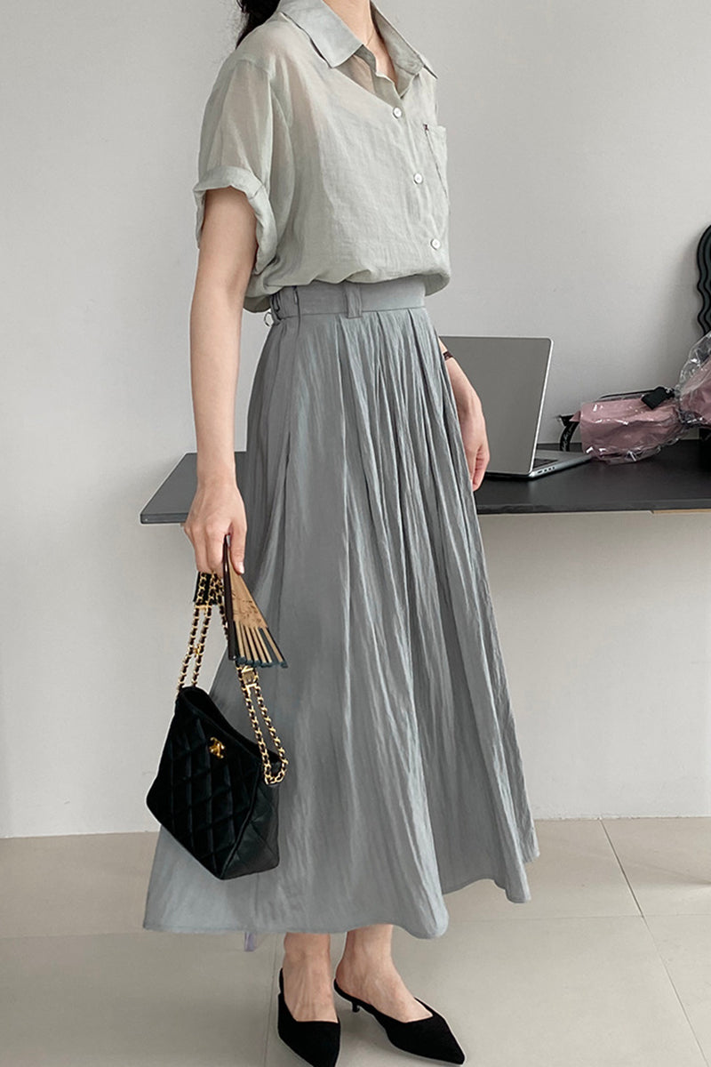 High waisted large swing skirt C3392