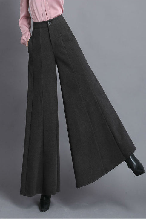 Copy of Long Wide Leg Wool Pants C3045,Size S #CK2300025