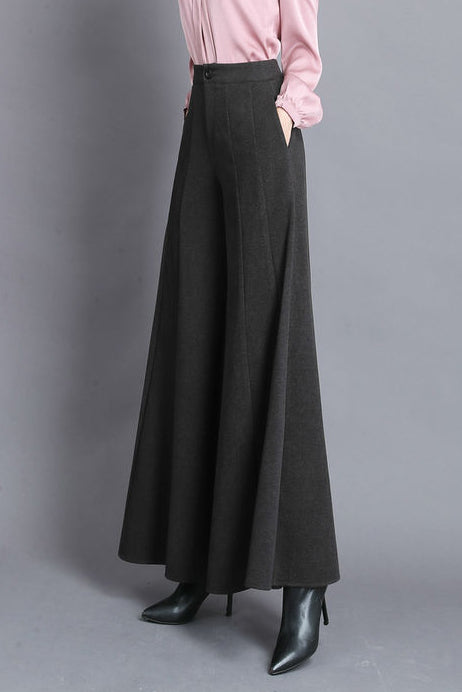Copy of Long Wide Leg Wool Pants C3045,Size S #CK2300025